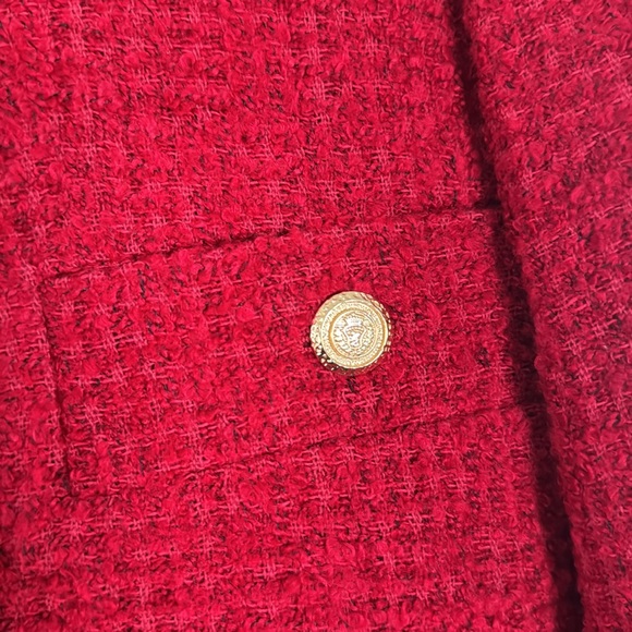Zara red cropped preppy blazer - Picture 3 of 5